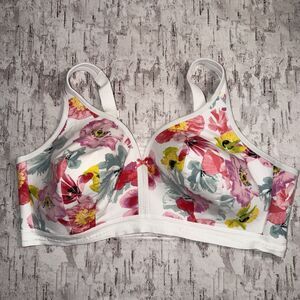 Cacique 44DD Lightly Lined No Wire Bra Floral Lane Bryant Full Coverage Support